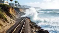 san Clemente Rail Line Shut Down Again by Erosion